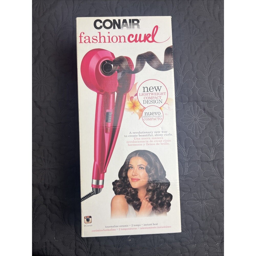Conair Fashion Curl 3/4" Tourmaline Ceramic 2 Temp Hair Curling Iron Pink CD213